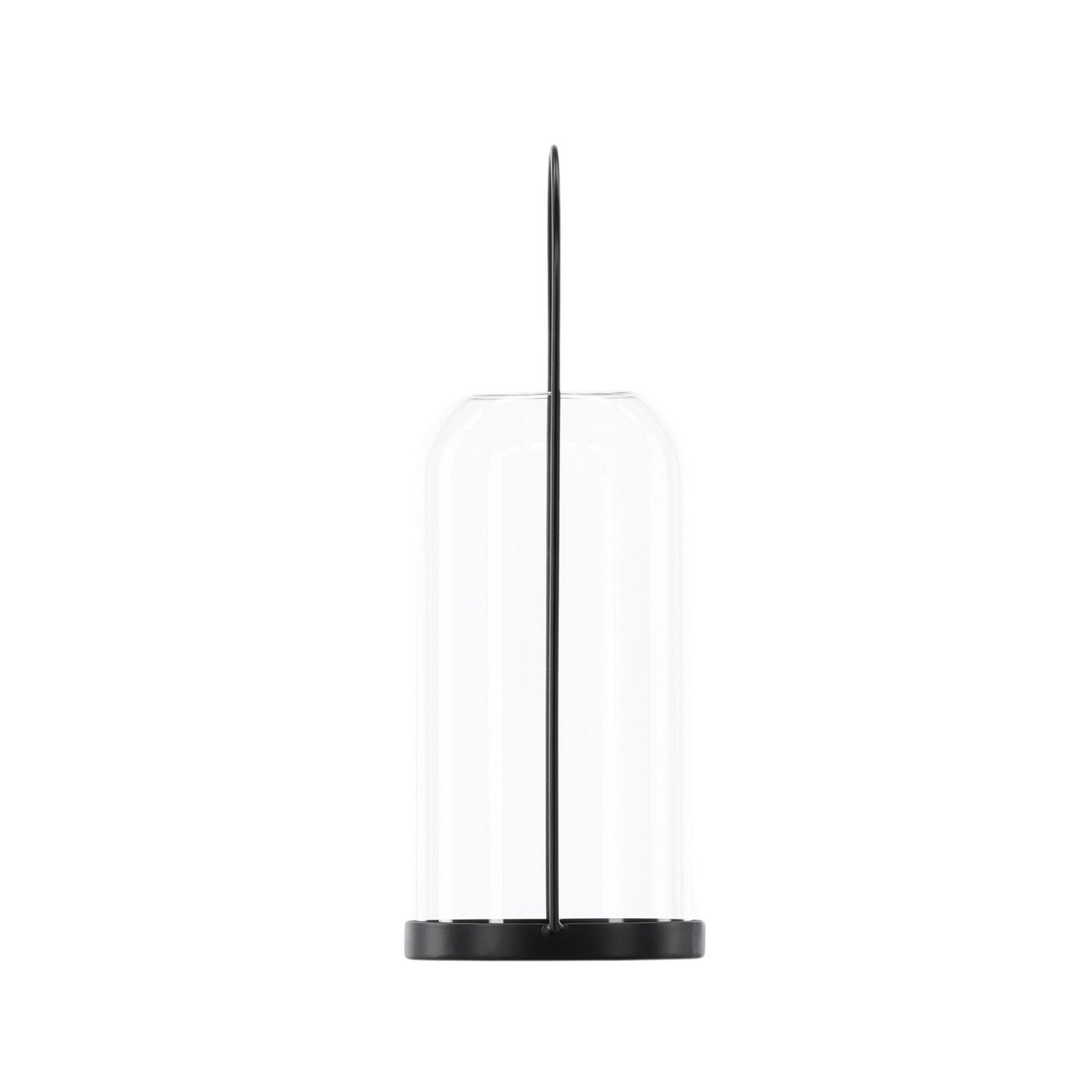 Flora Lantern -  Black/Clear Glass -  H35*13cm Diamater: 130 mm