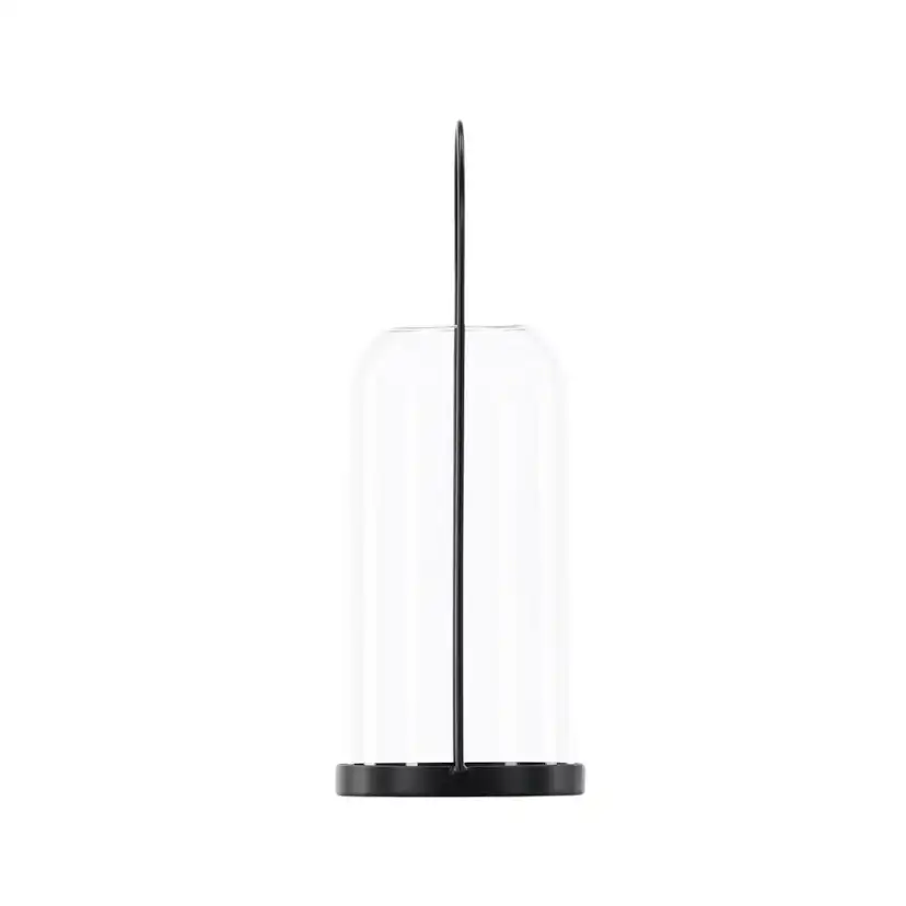 Flora Lantern - Black/Clear Glass - H35*13cm Diamater: 130 mm
