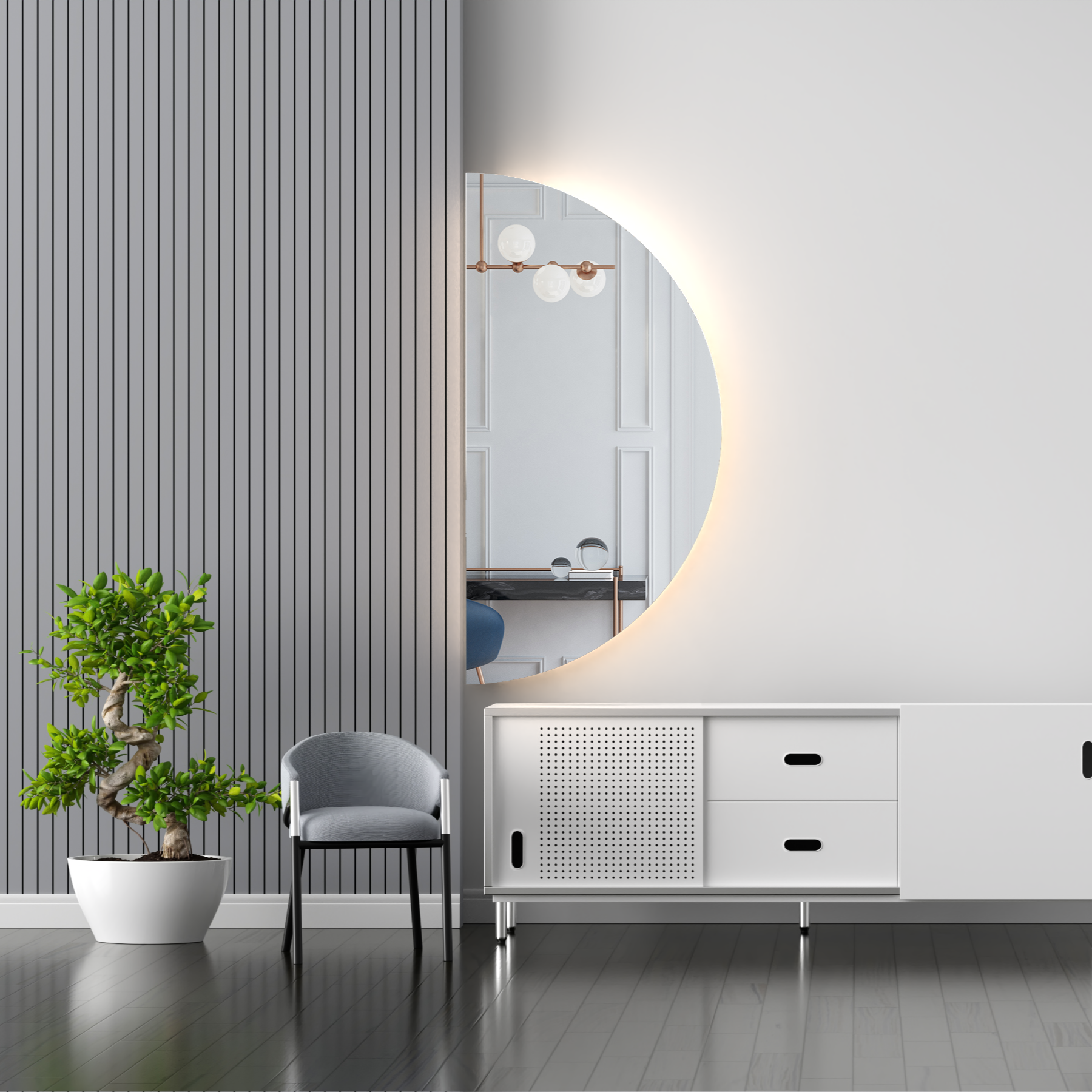 Spegel Vidi Linda med LED-belysning