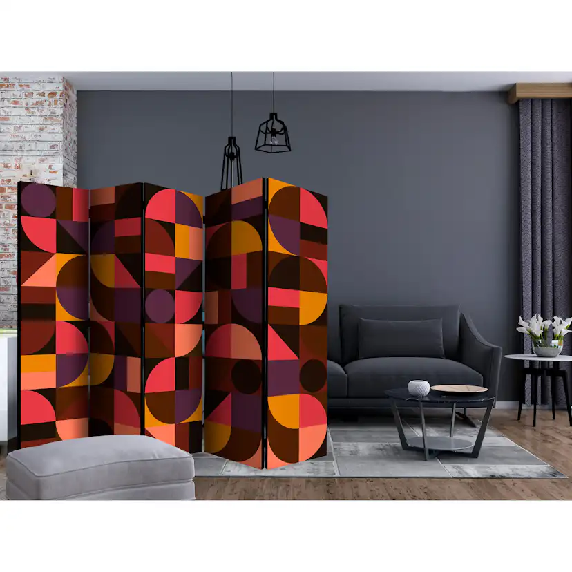 Rumsavdelare Arkiio Geometric Mosaic Red II 225x172 cm