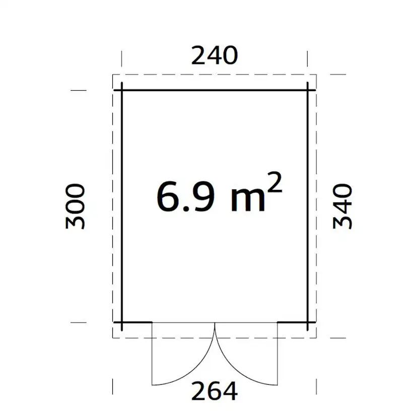 Ella 6,9 m2 PNT7042A2 Ljusgrå/Antracit