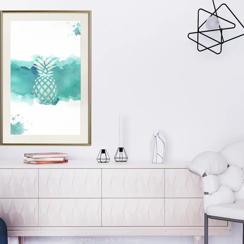 Poster Artgeist Affisch Pineapple in Watercolours