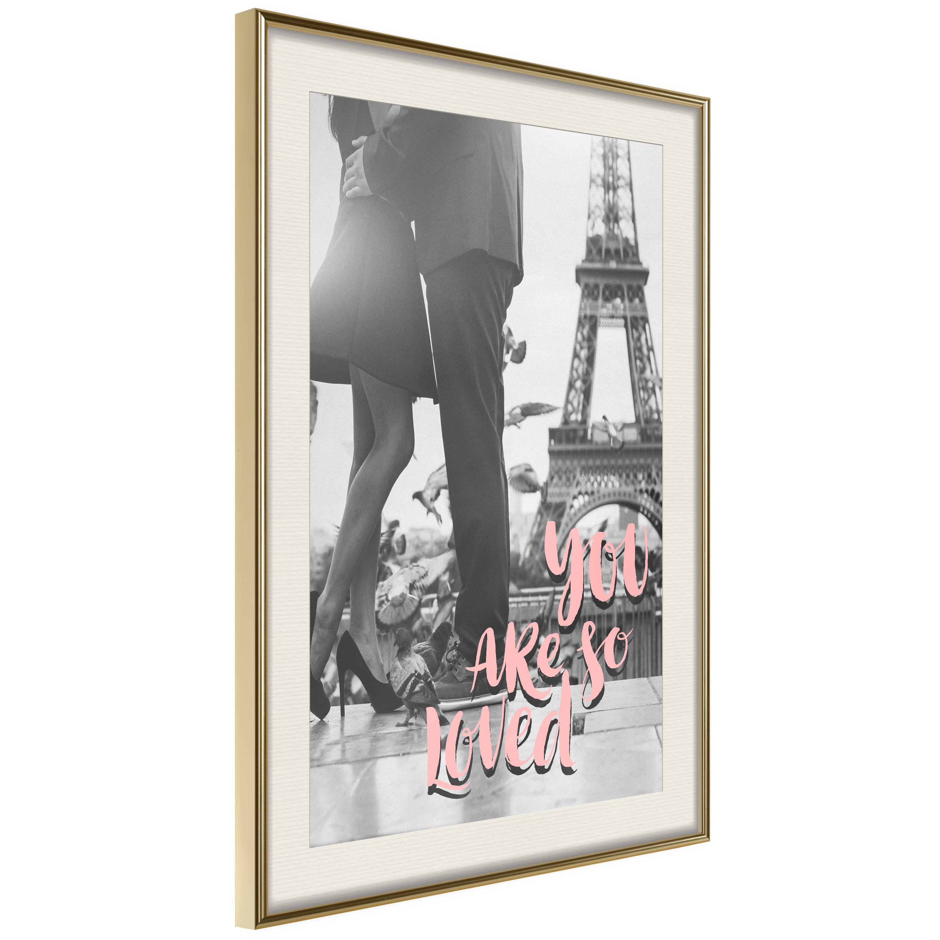 Affisch - You Are so Loved [Poster] 30x45 Guld ram med passepartout, 30x45 cm
