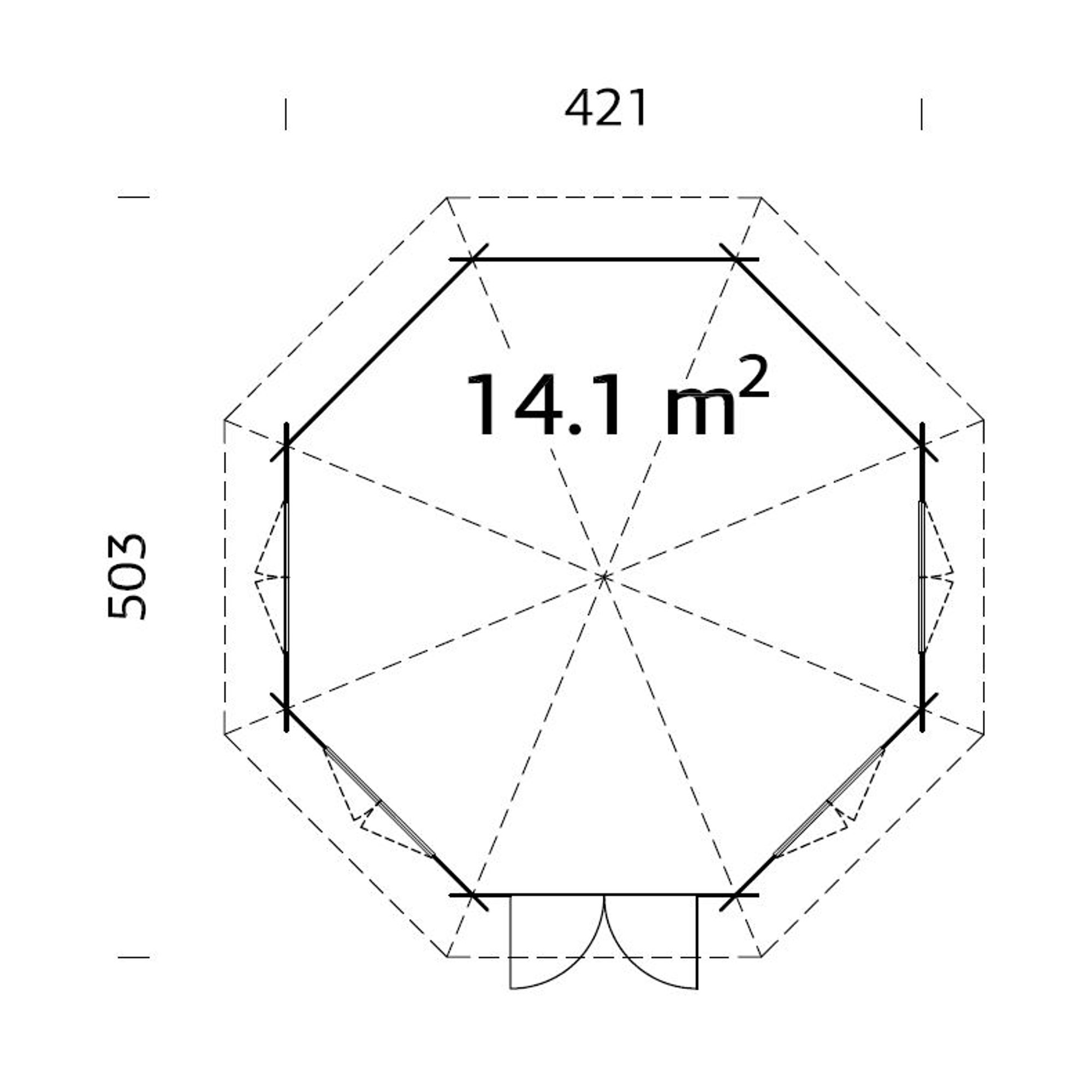 Hanna 14,1 m2 Impregnerad transparent
