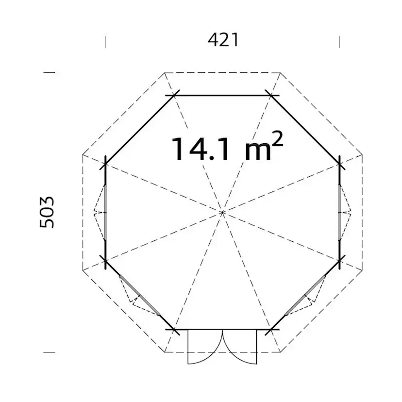 Hanna 14,1 m2 Impregnerad transparent