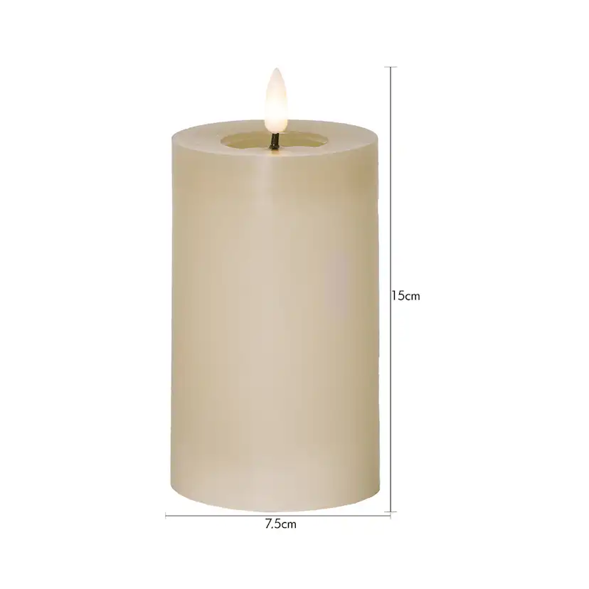 LEDBlockljus Flamme Flow 15 cm Beige Beige