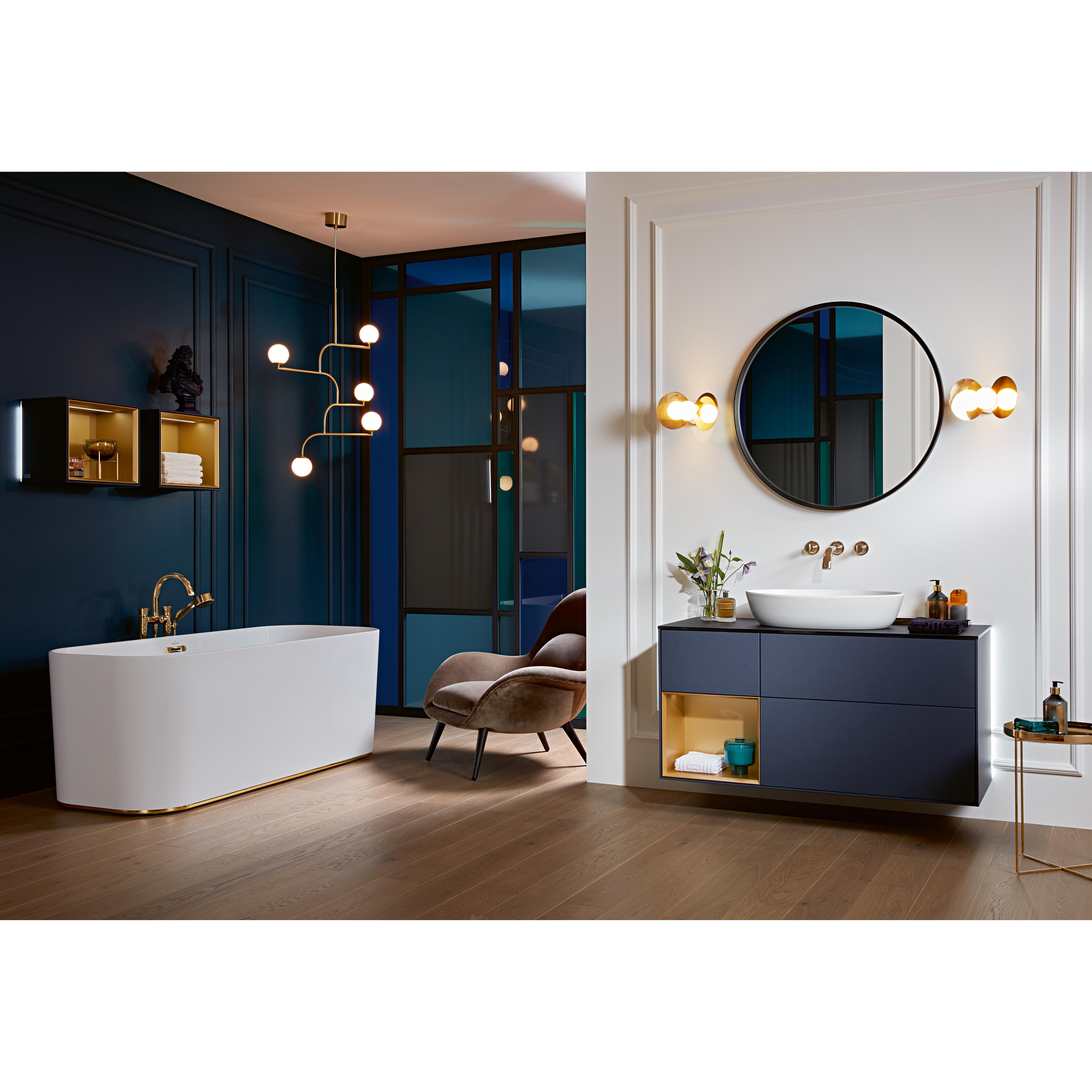 Badkar Villeroy & Boch Finion UBQ177FIN7A100V401 Vit Alpin, Krom, Utan Designring, Bräddavlopp, Utan Belysning