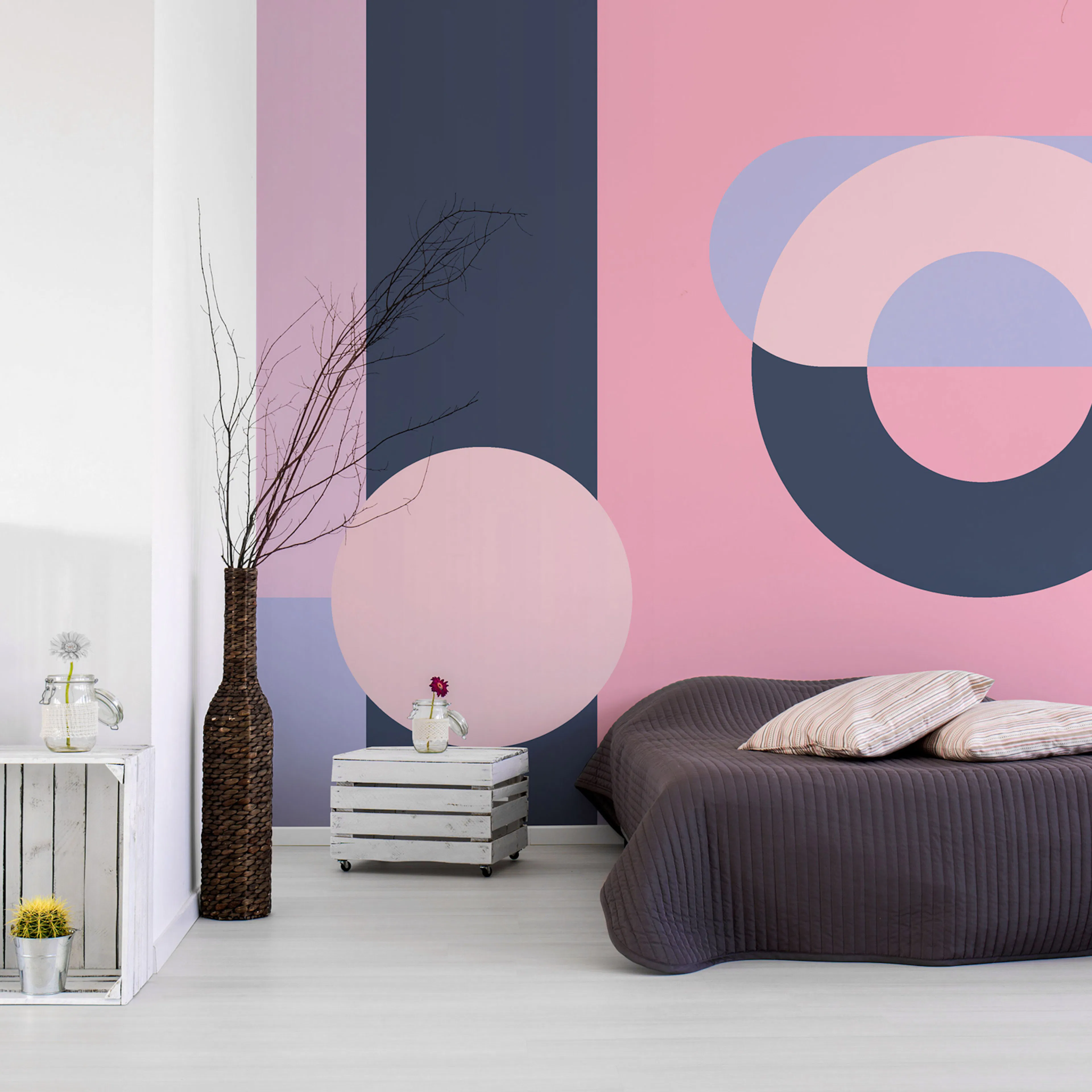 Fototapet - Geometric Wreath (Violet) 450x315 450x315 cm