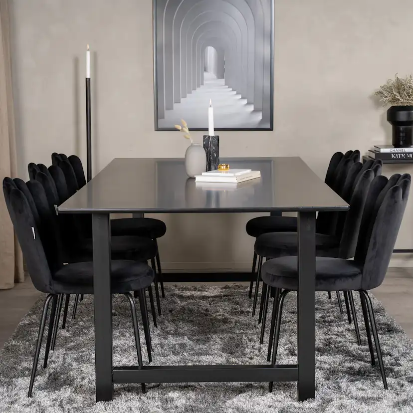 Count Matbord - Svart - 220*100*H75+Limhamn Light - Chair - Svart