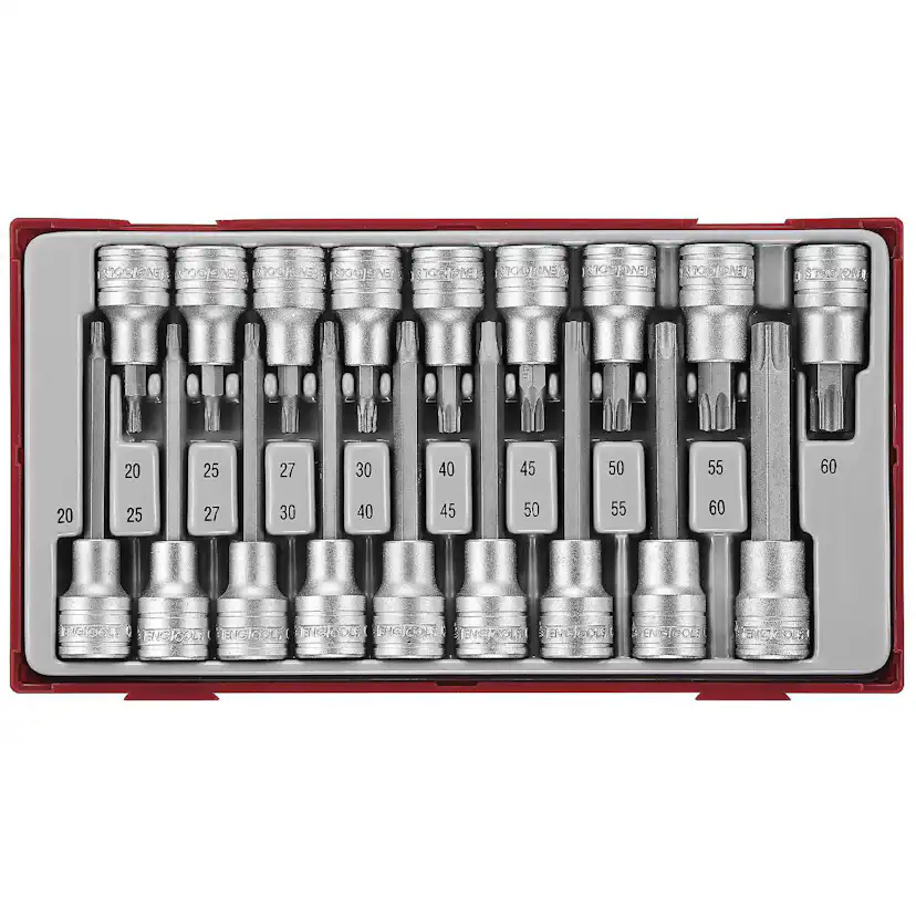Hylsbitssats 18 delar för TX-spår, 1/2 tum fyrkantsfäste Teng Tools TTTX18