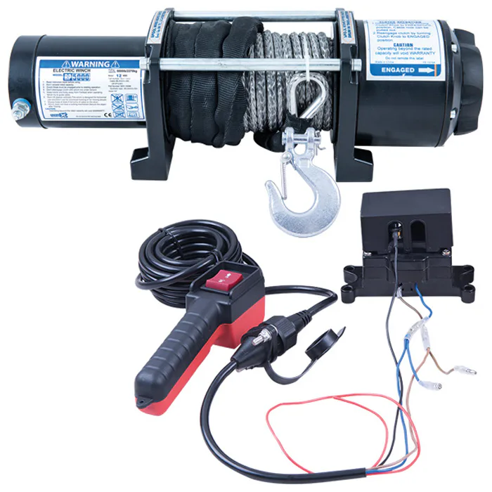 Trailervinsch Rock RP5000 Elektrisk 12 Vdc 3,8 HK (2,8kW) 2268 kg M/Lina
