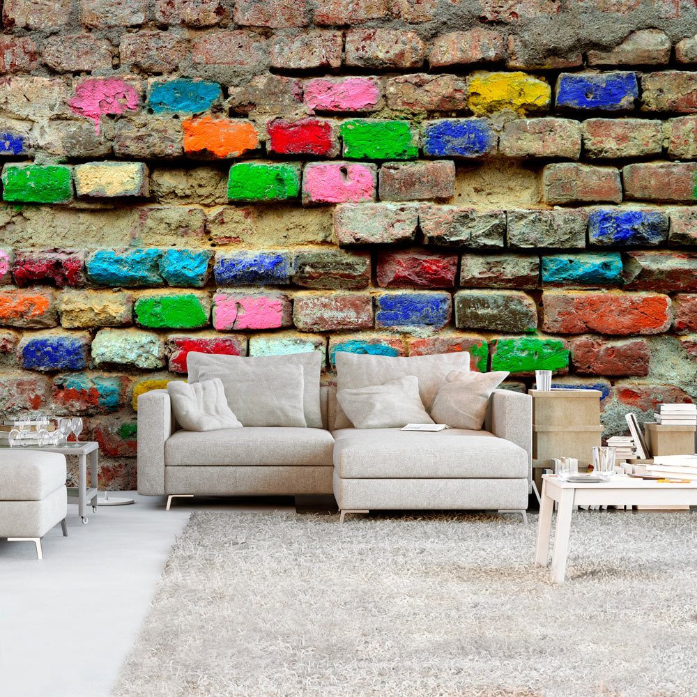 Fototapet Arkiio Självhäftande Colourful Bricks