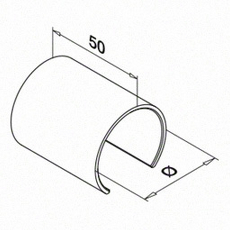 Koppling Herrljunga Ledstångsfabrik Rak Överliggare Inomhus 50 mm