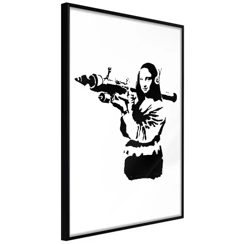Poster Artgeist Affisch Banksy Mona Lisa with Rocket Launcher