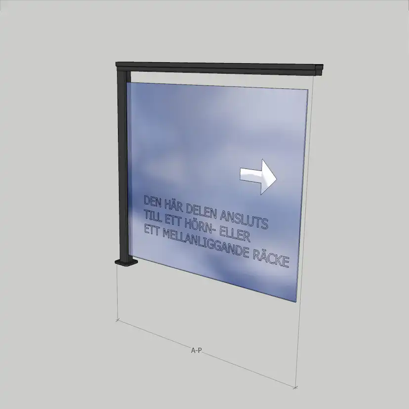 Glasräcke Novoroom Komplett Sektion A-P