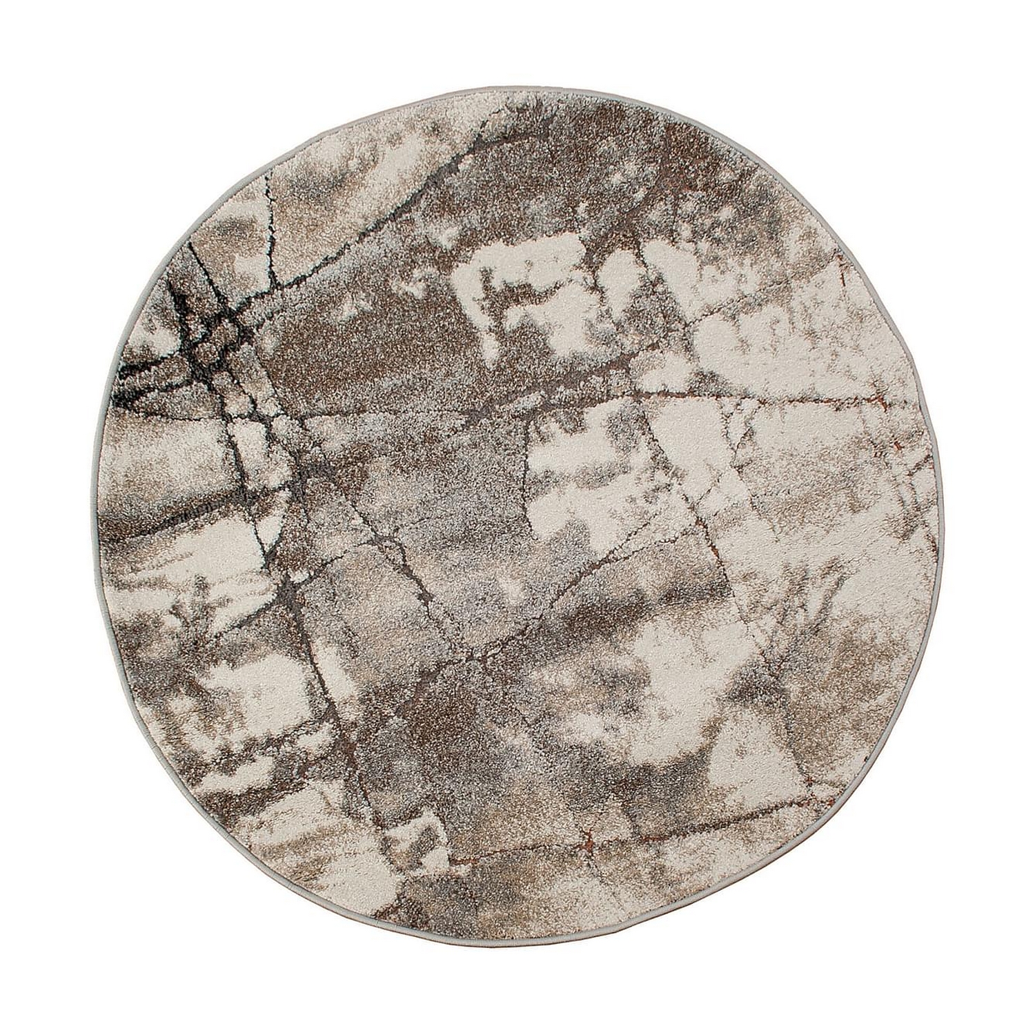 Friezematta KM Carpets Ibiza Tegel Rund Rost