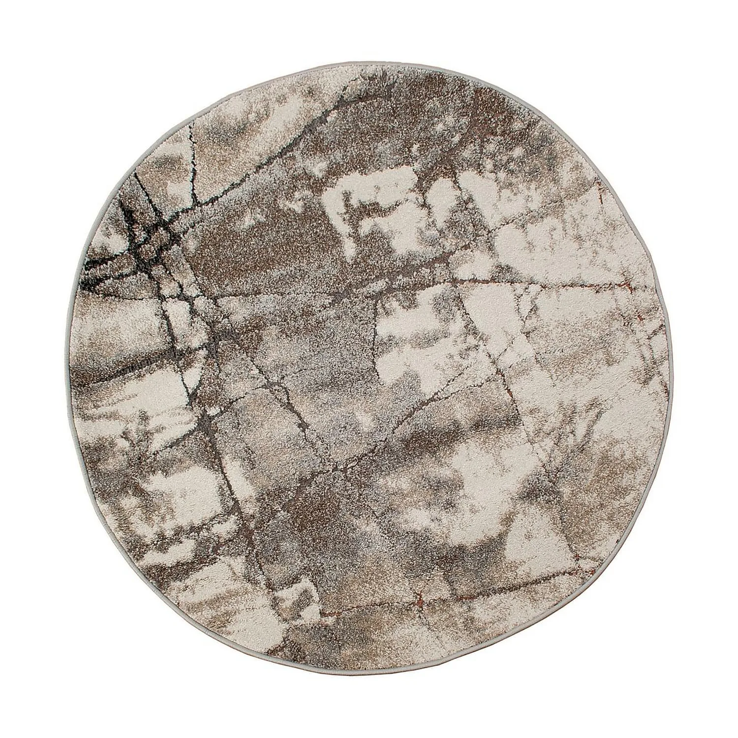 Friezematta KM Carpets Ibiza Tegel Rund Rost
