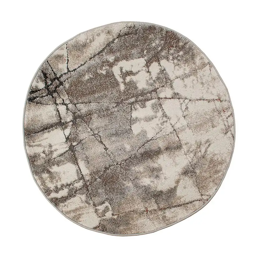 Friezematta KM Carpets Ibiza Tegel Rund Rost