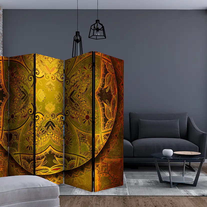 Rumsavdelare Skärmvägg Arkiio Mandala: Golden Poem II 225x172 cm