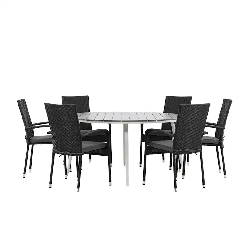 Matgrupp Utomhus Venture Home Break Ø150 cm med 6 Anna Trädgårdsstolar