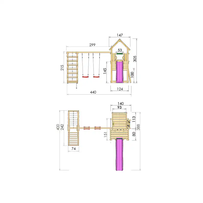 Lektorn Jungle Gym Cubby Komplett Inkl Climb Modul X'tra