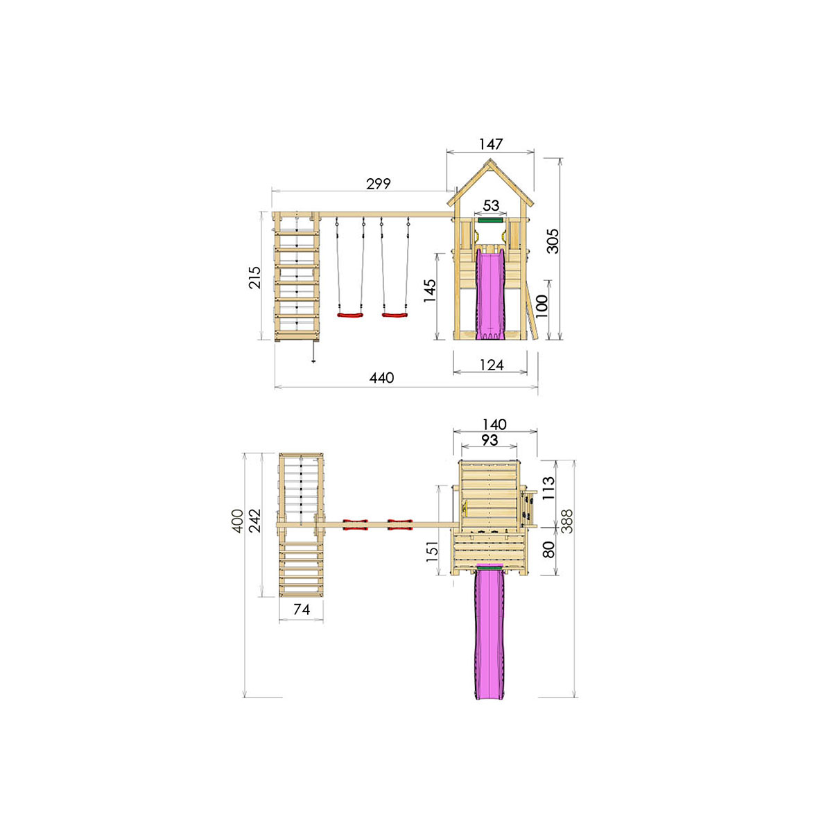 Lektorn Jungle Gym Cubby Komplett Inkl Climb Modul X'tra