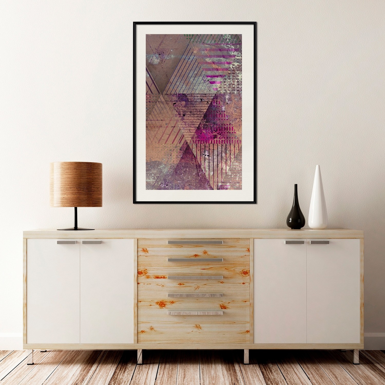 Affisch - Autumn Abstraction [Poster] 40x60 Svart ram med passepartout, 40x60 cm