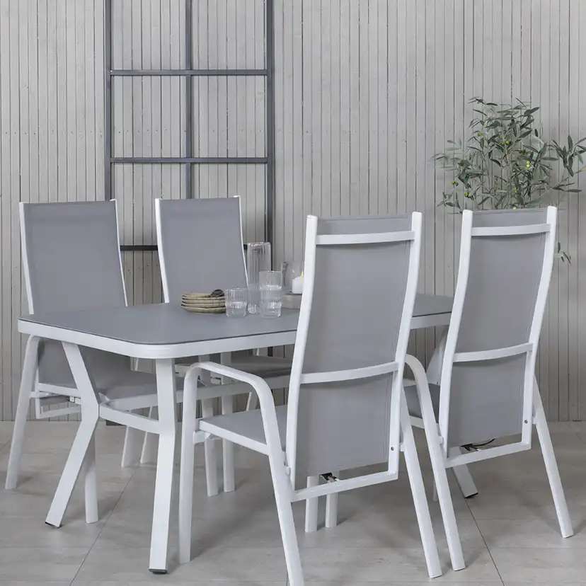 Matgrupp Venture Home Vyn Vit med 4 Curz Matstolar