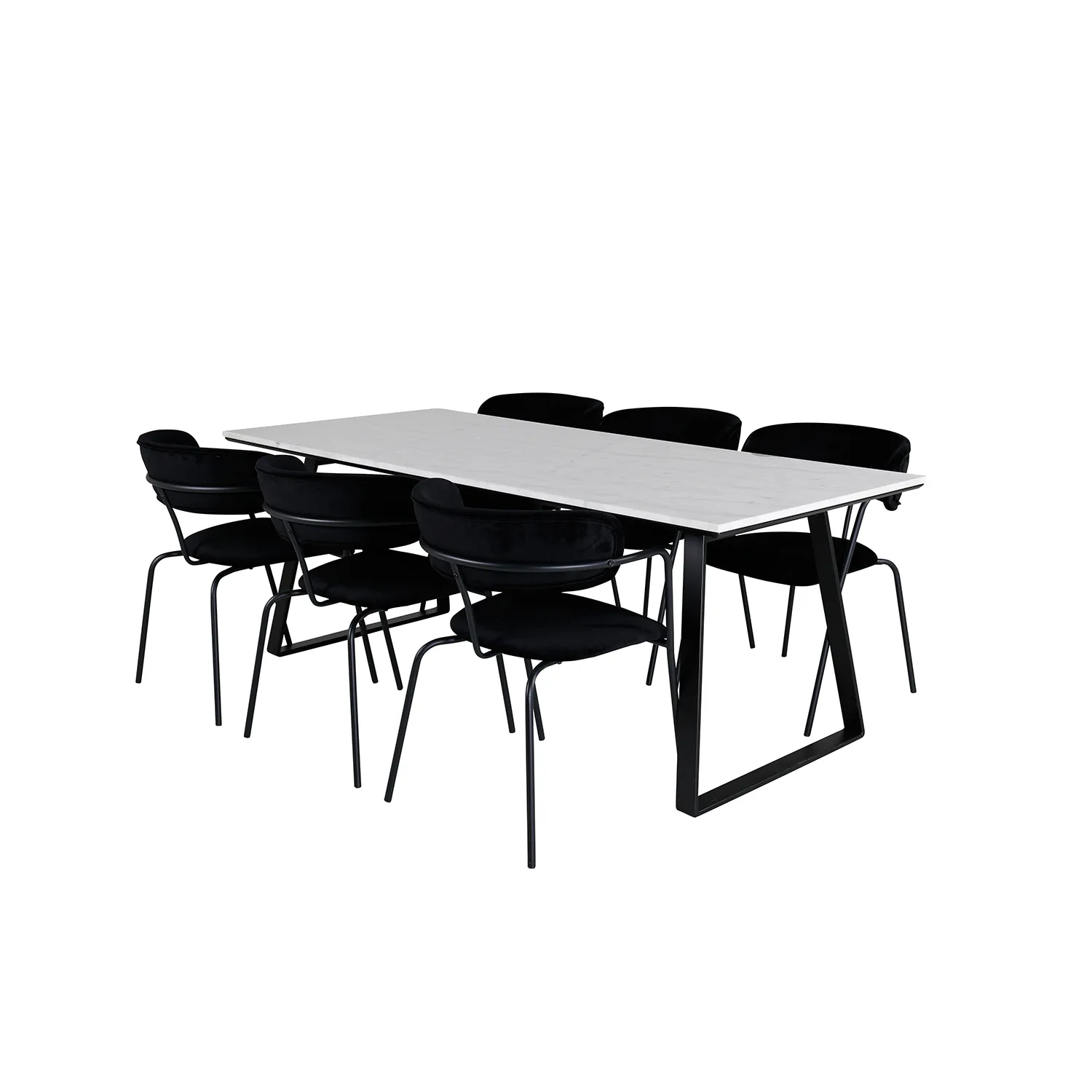 Matgrupp Venture Home Estelle med 6 Aris Stolar Sammet
