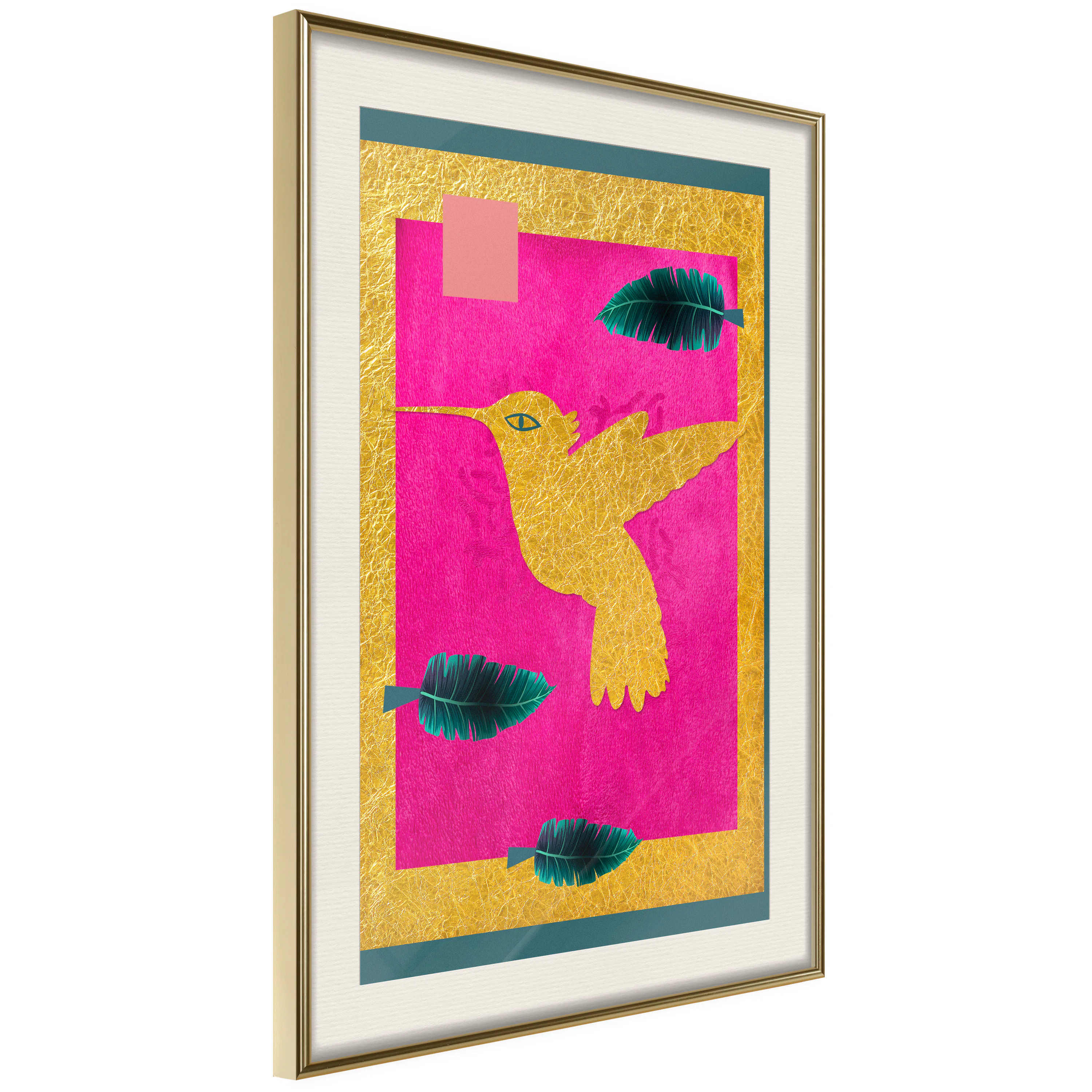Poster Artgeist Affisch Golden Hummingbird