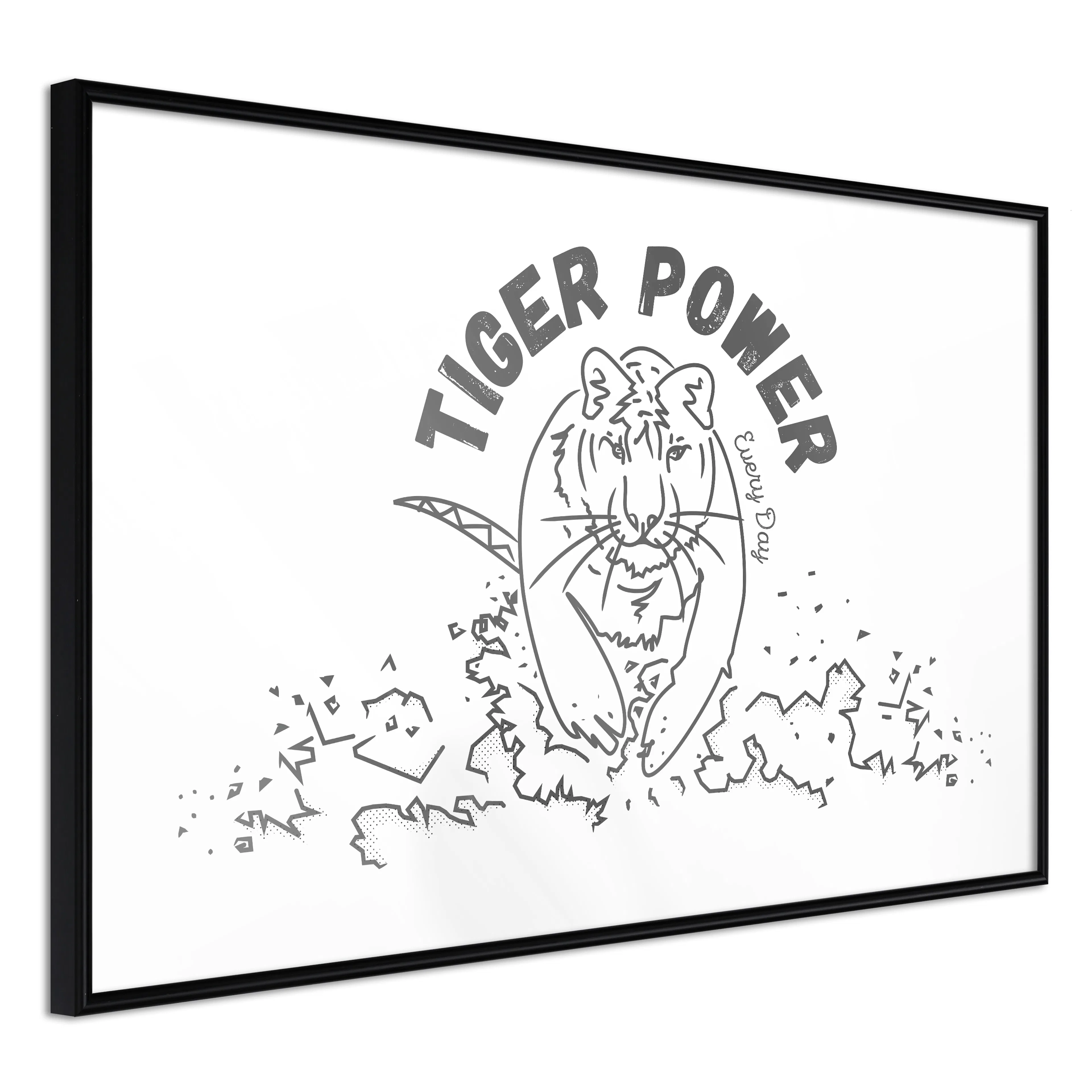 Affisch - Tiger Power [Poster] 60x40 Svart ram, 60x40 cm
