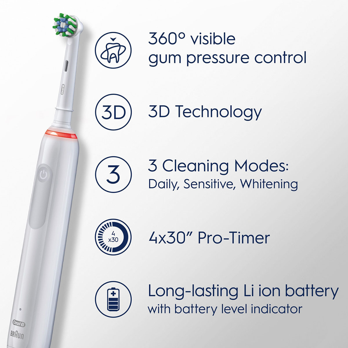 Eltandborste Oral-B Pro 3 White Olympics + TC
