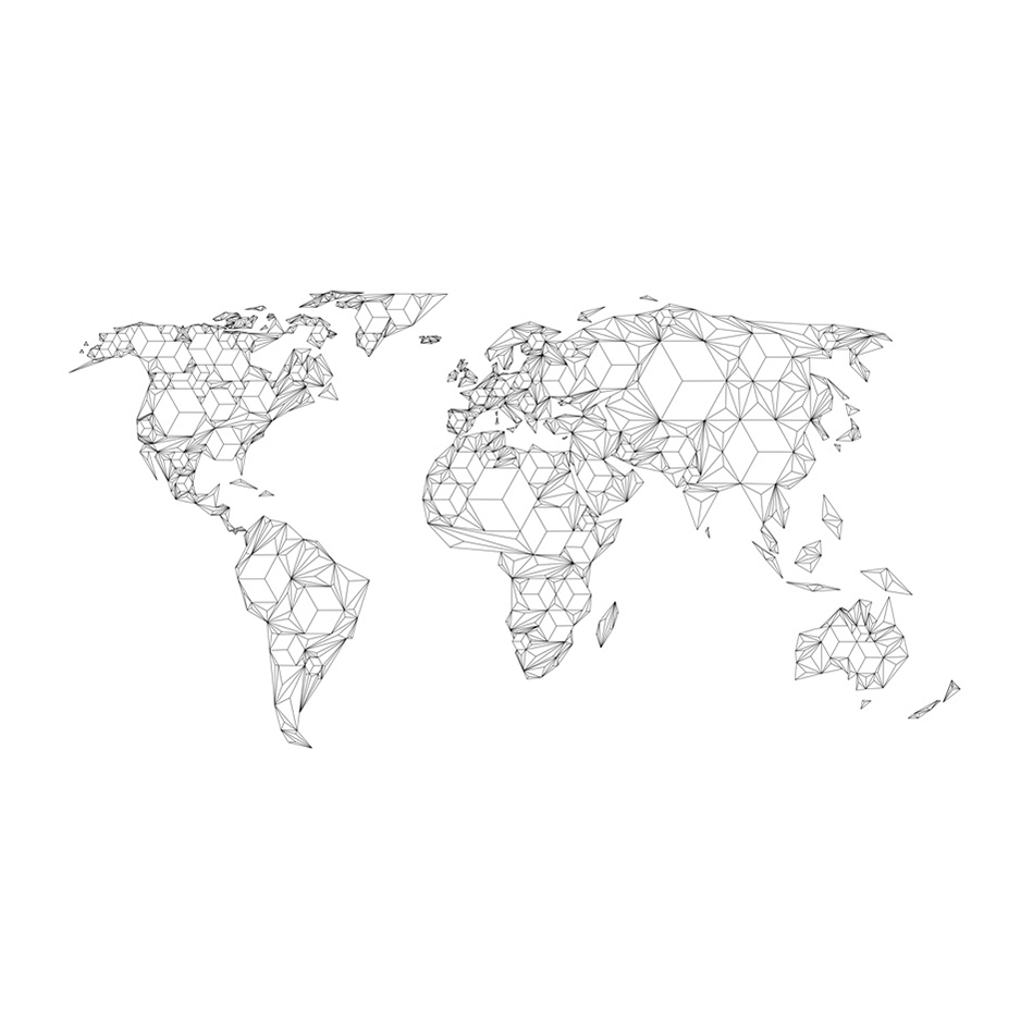 Fototapet Arkiio Map Of The World White Solids