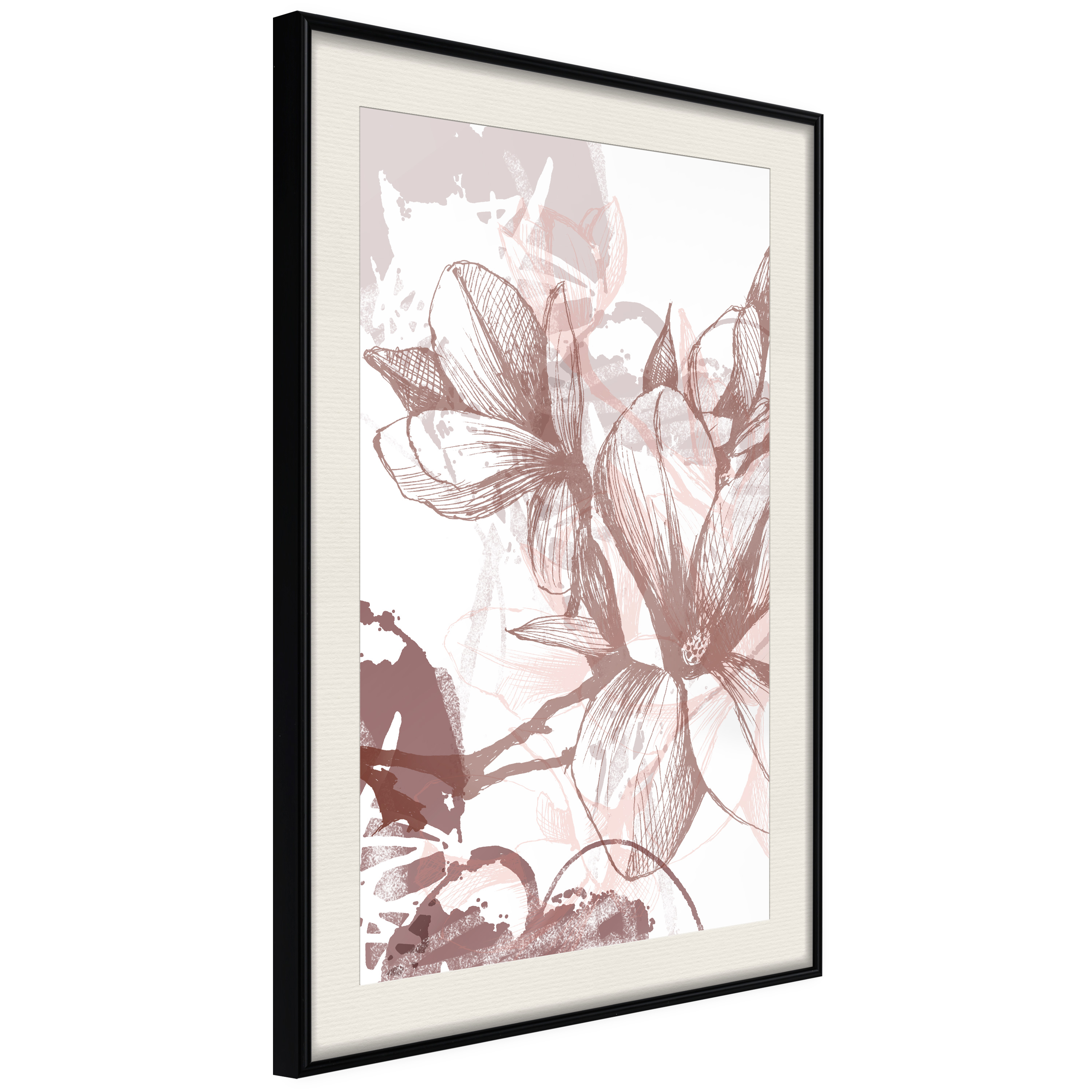Affisch - Magnolias World [Poster] 40x60 Svart ram med passepartout, 40x60 cm