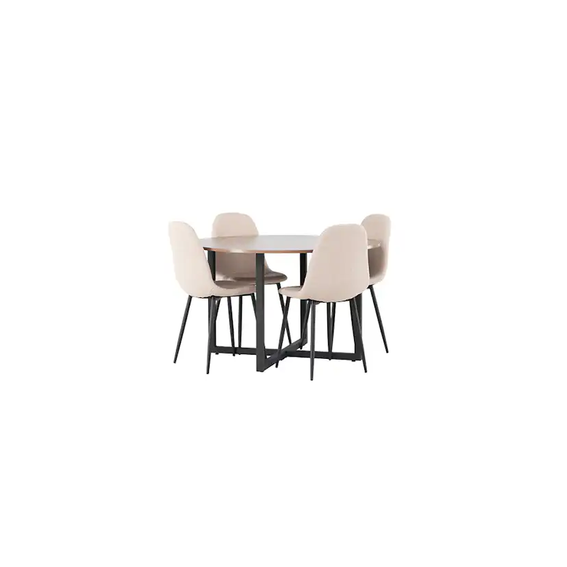 Matgrupp Venture Home Durango Ø120 cm med 4 st Polar stolar