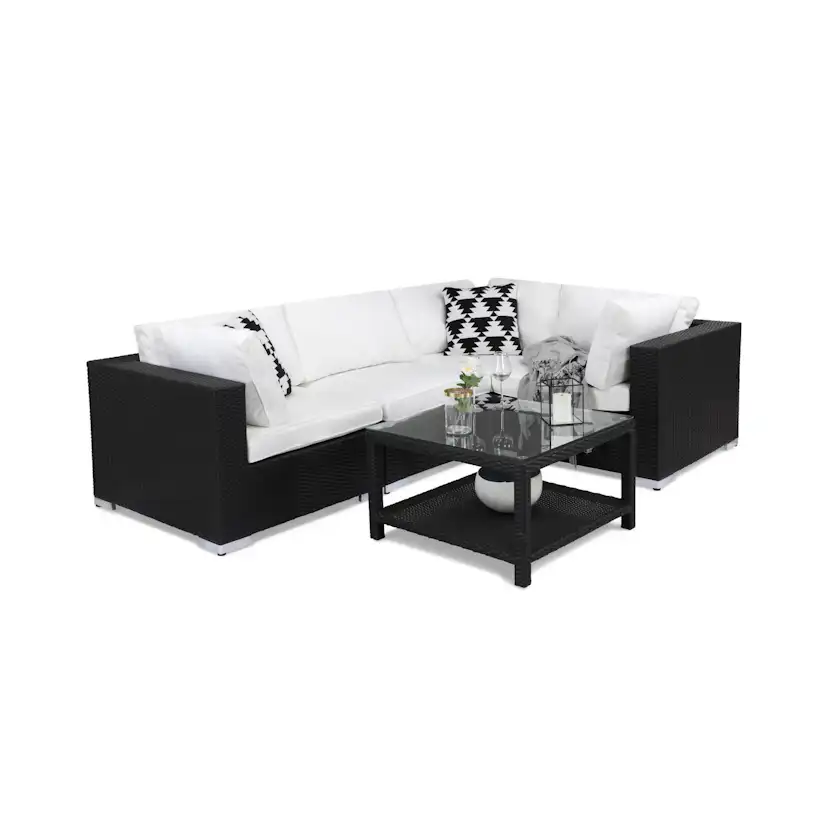 Loungegrupp Comfort Garden Bahamas 4-sits Hörn och Utebord 75x75 Utomhus