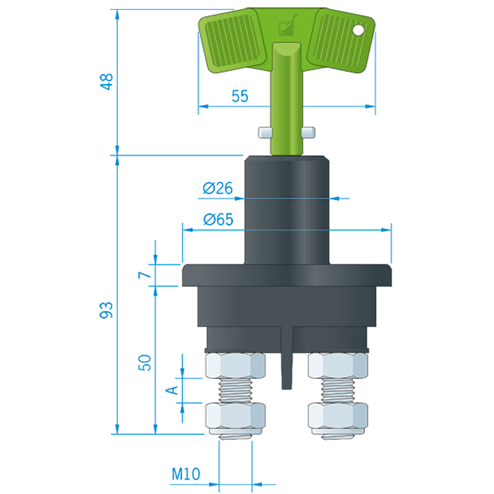 Gastät Roca Huvudströmbrytare 10 mm