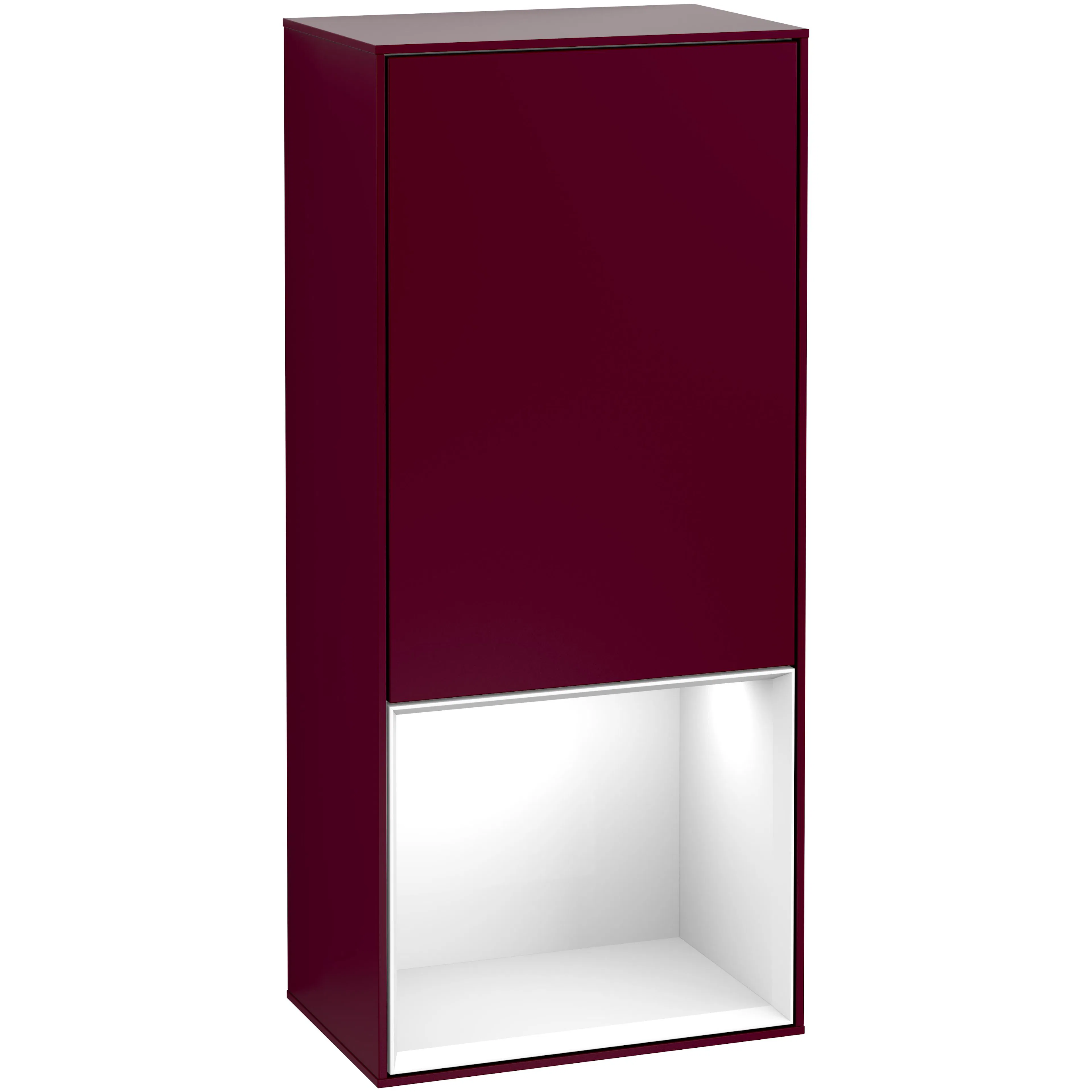 Sidoskåp Villeroy & Boch Finion G540GFHB Pion Mattlack, Vit Högblank, Gångjärn Vänster, Med Väggbelysning