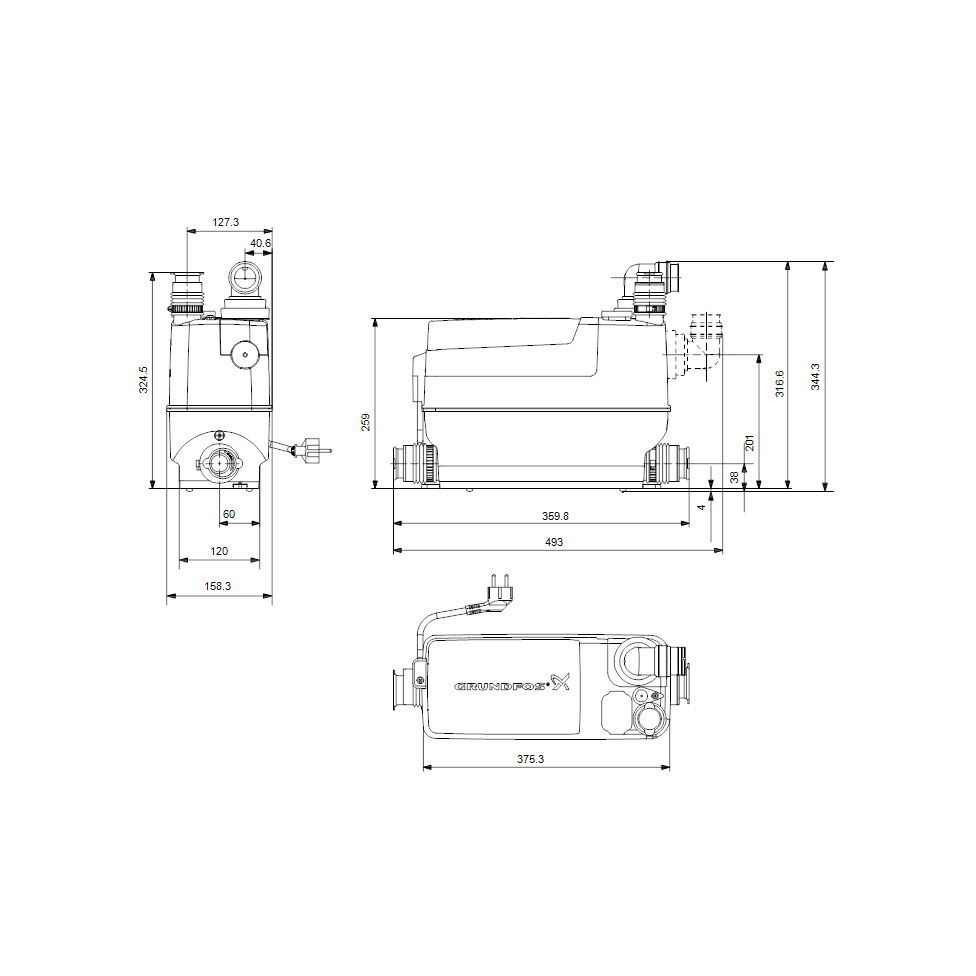Avloppspump Grundfos Sololift2 C-3