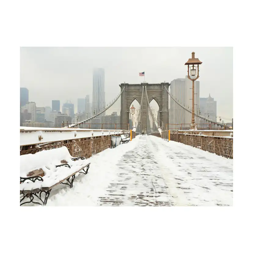 Fototapet Arkiio Snötäckt Bro I New York