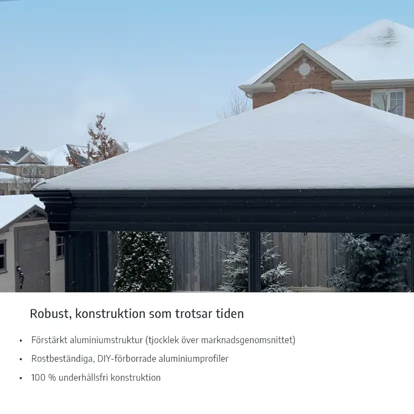 Canopia Roma Hardtop Aluminium Paviljong För Hela Säsongen 3,6 X 4,2 m