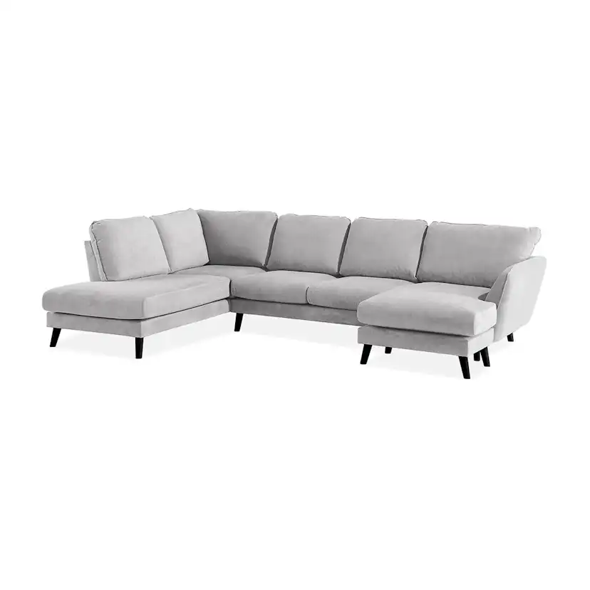 Trend Lyx U-soffa med Divan Höger Ljusgrå