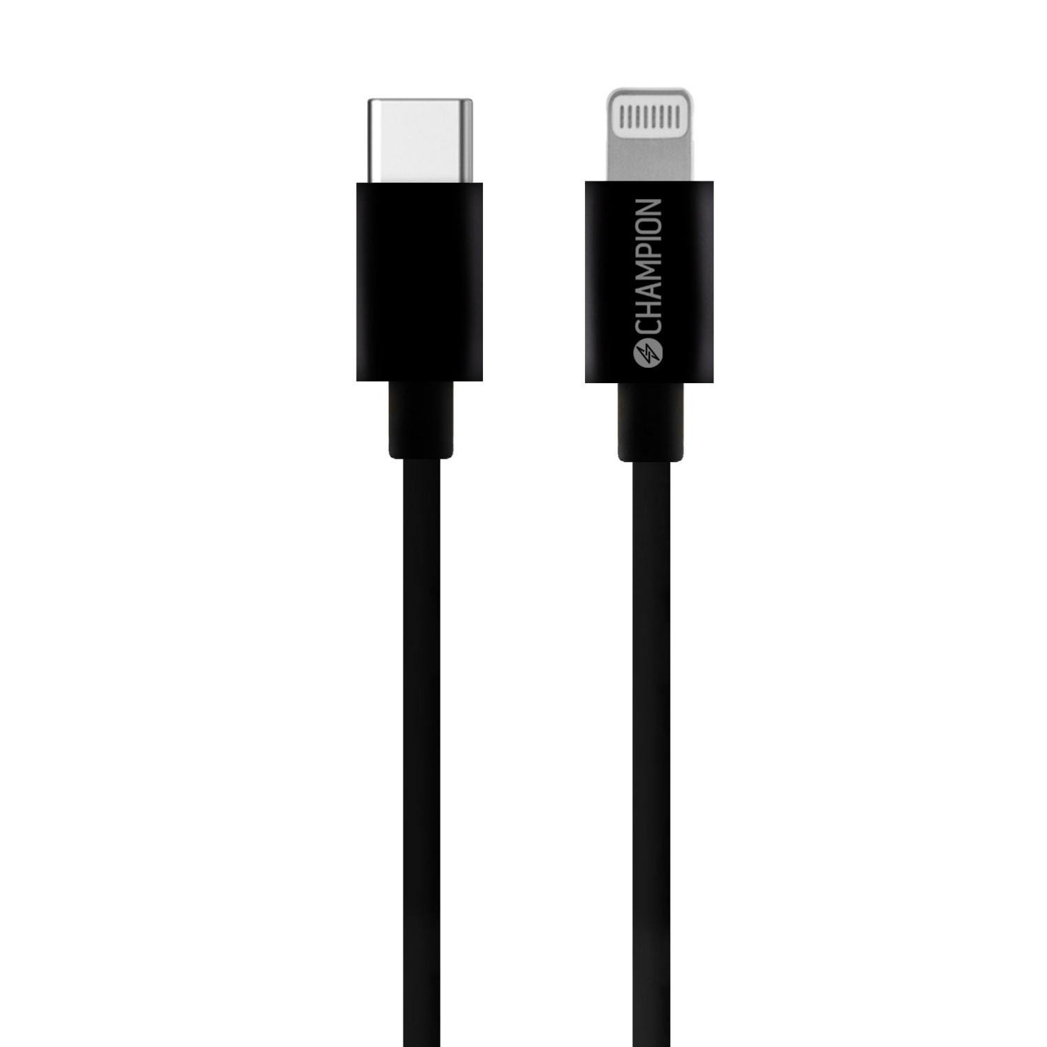 USB-C Champion till Lightning Kabel 1m Svart