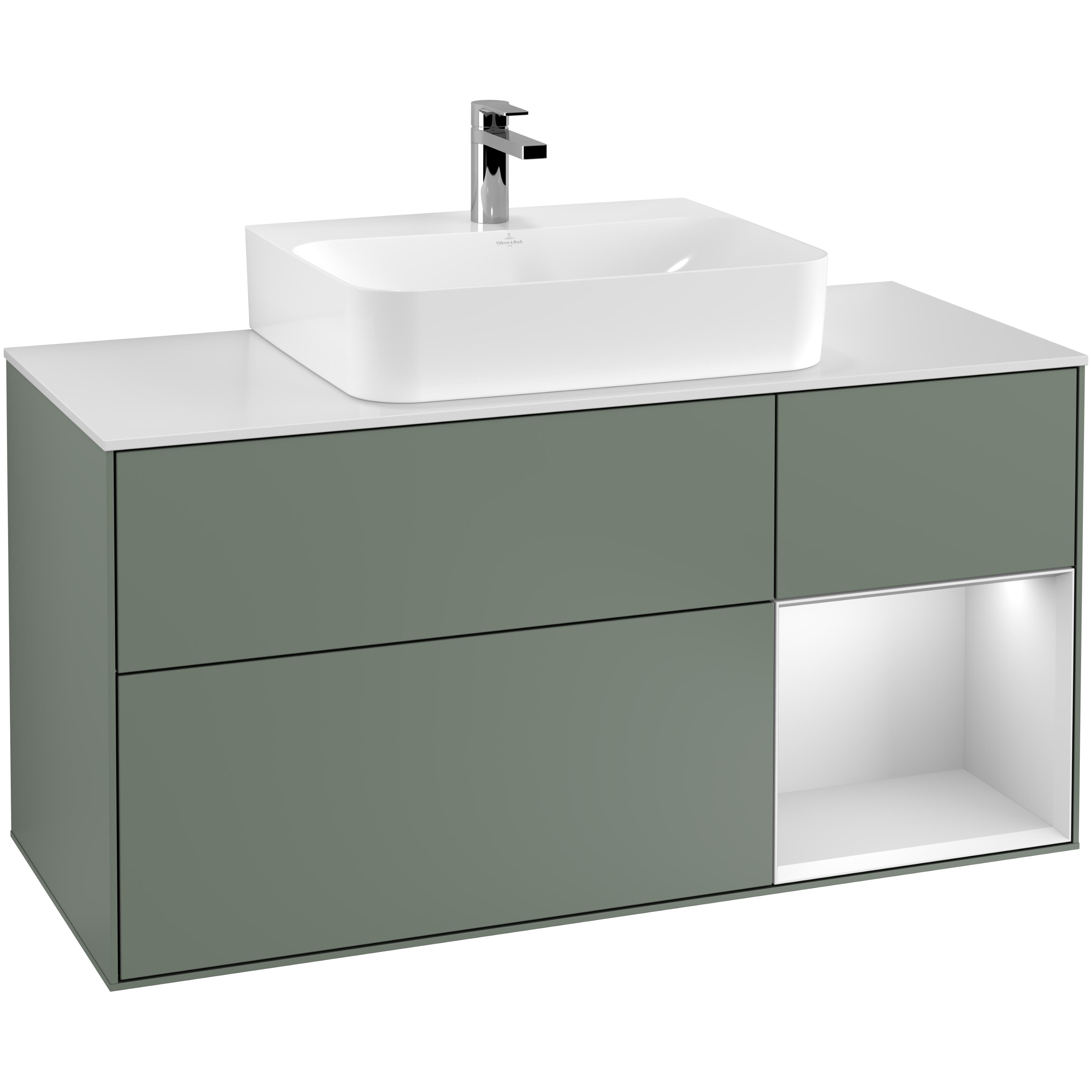 Tvättställsskåp Villeroy & Boch Finion med 3 Lådor Hylla och Bänkskiva för Centrerat Tvättställ