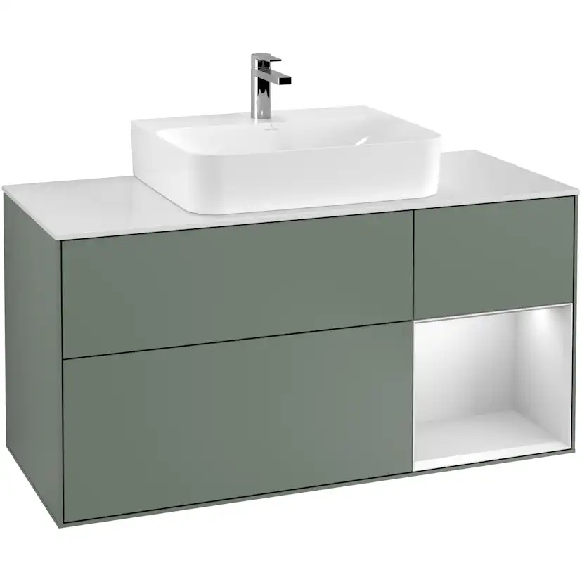 Tvättställsskåp Villeroy & Boch Finion med 3 Lådor Hylla och Bänkskiva för Centrerat Tvättställ