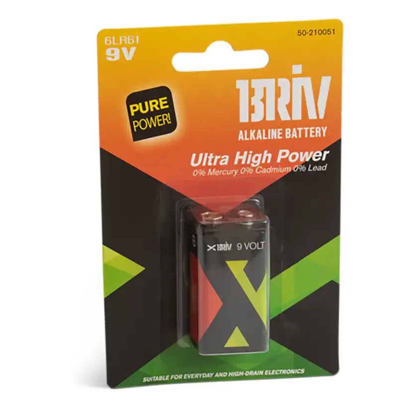 Batteri Briv 6LR61 9V 1-Pack