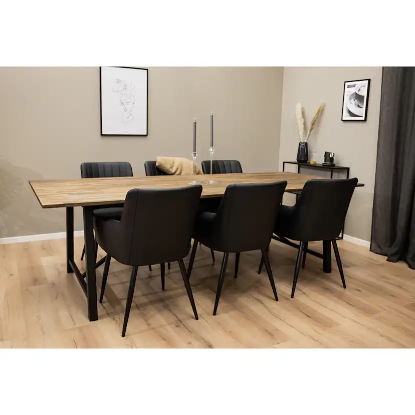 Matgrupp Venture Home Malang Ø115 cm med 6st Comfort Matstolar