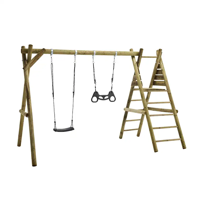 Gungställning Nordic Play Svart Gunga & Trapets