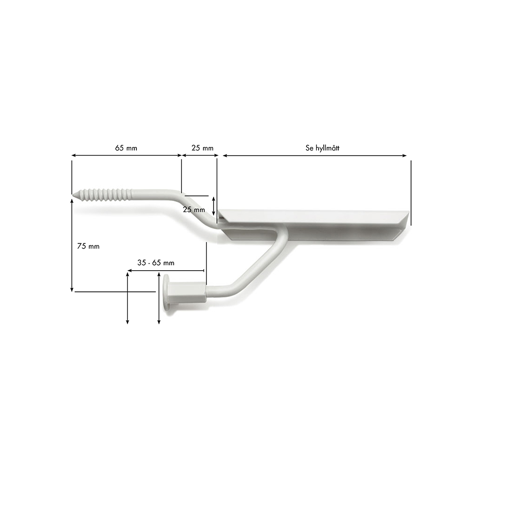 Fönsterbänkskonsol 2 Rak Smyg 120 mm