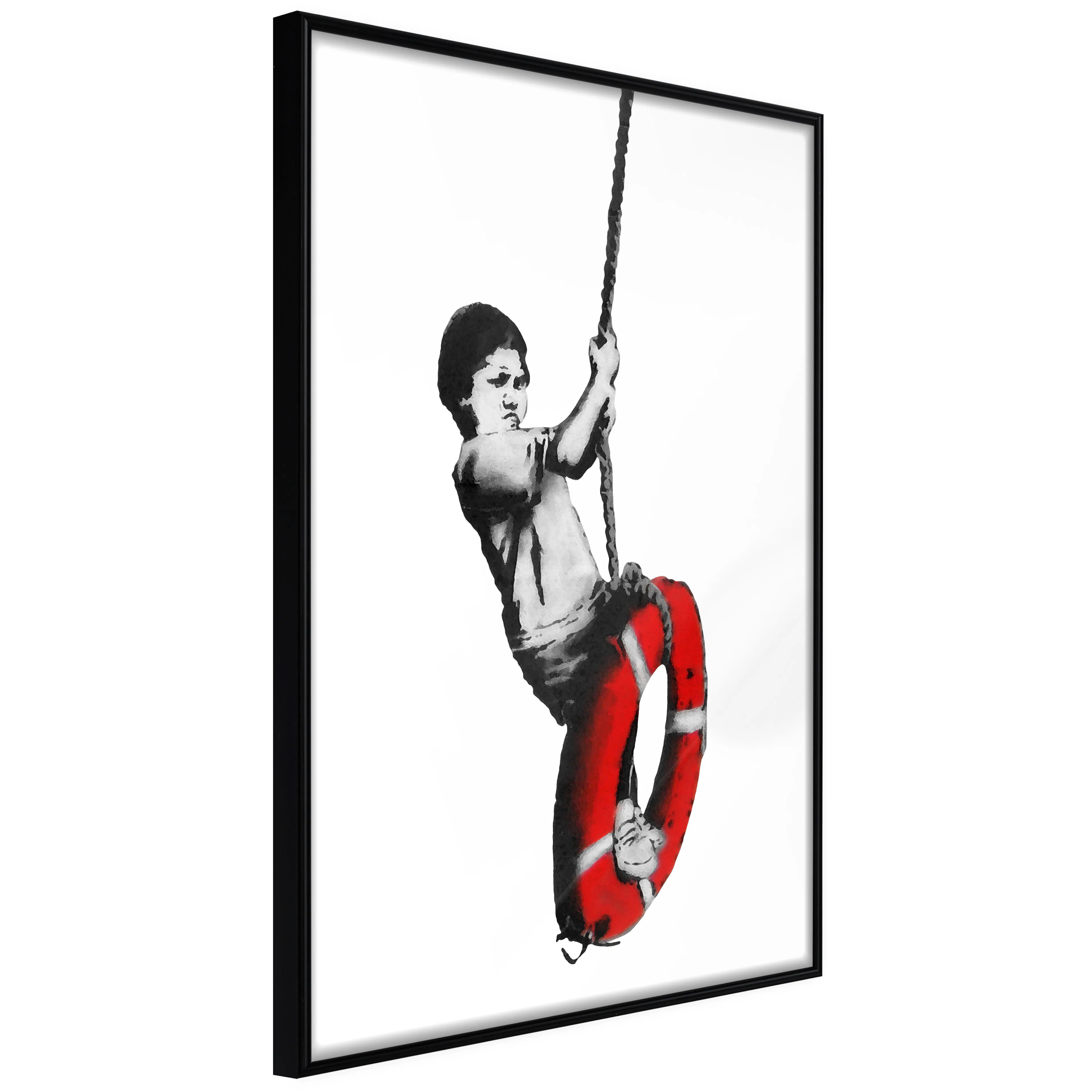 Affisch - Banksy: Boy on Rope [Poster] 40x60 Svart ram, 40x60 cm